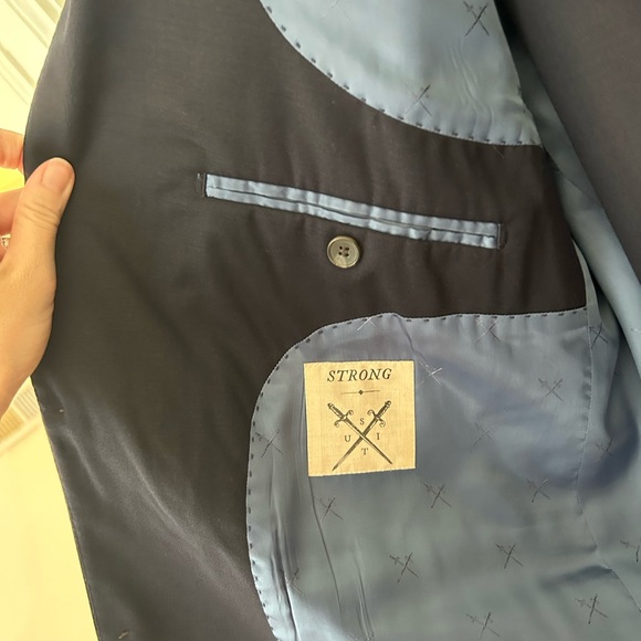 Strong Suit, Navy, Jacket 46R, Pants 38, Length 27” - Picture 4 of 9